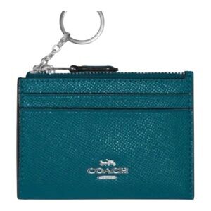 Coach Mini Skinny ID Leather Card Holder with Keychain